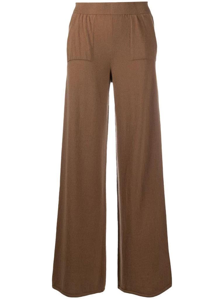 ribbed knit straight trousers