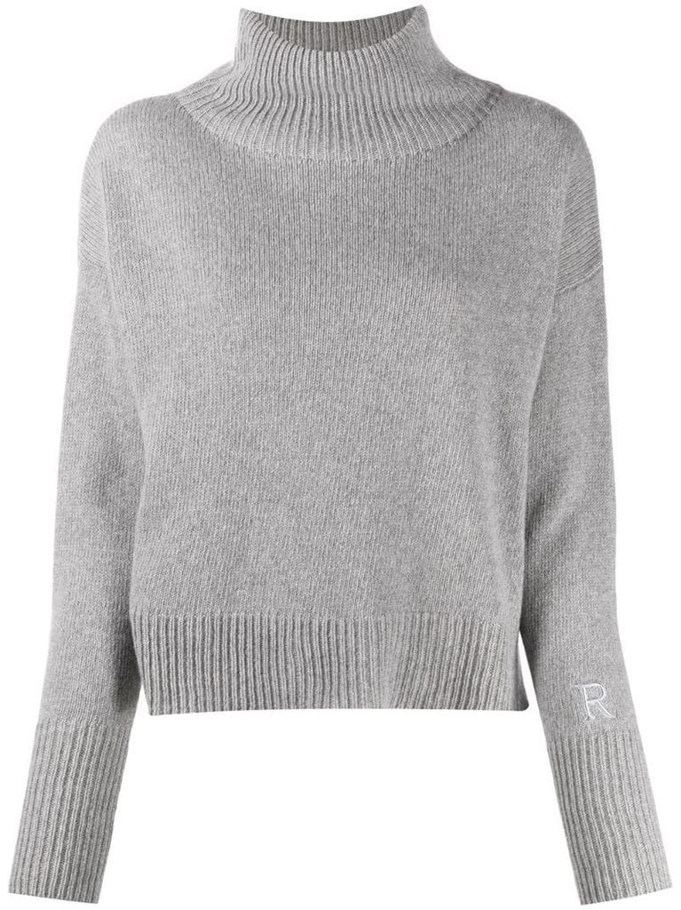 Zachary embroidered logo cashmere jumper