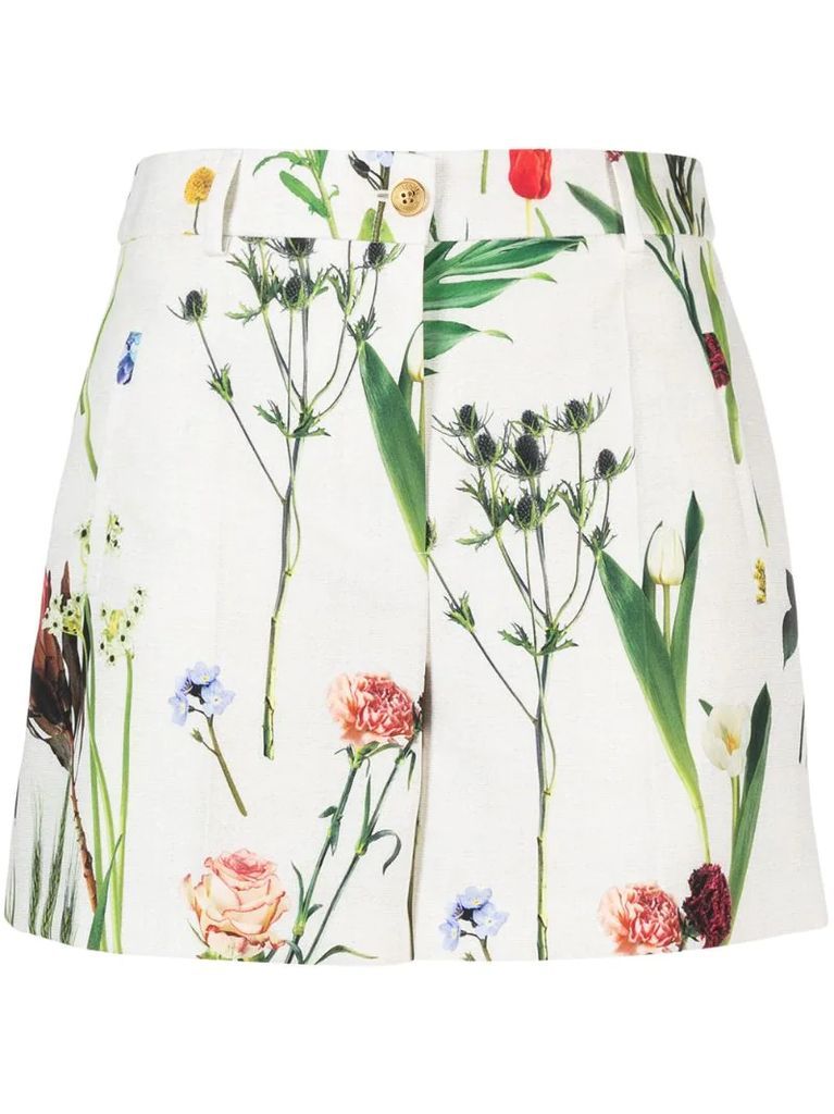 floral print straight-leg shorts