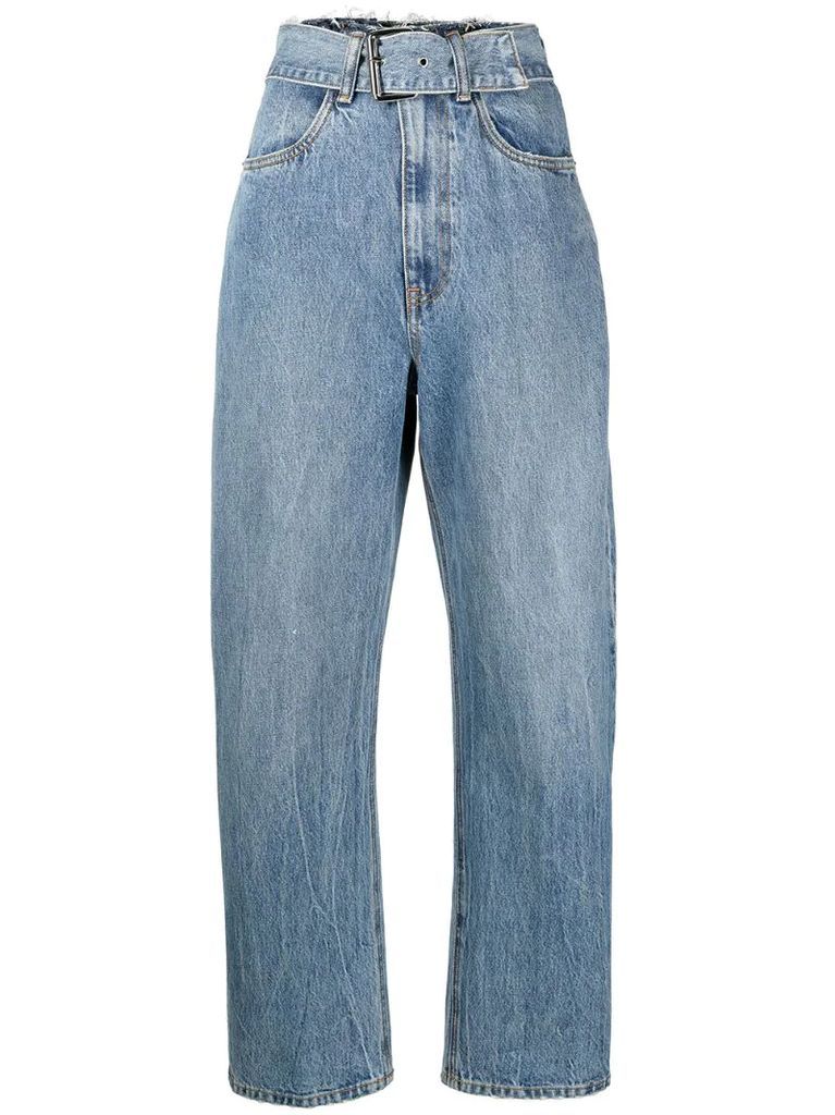belted waist jeans