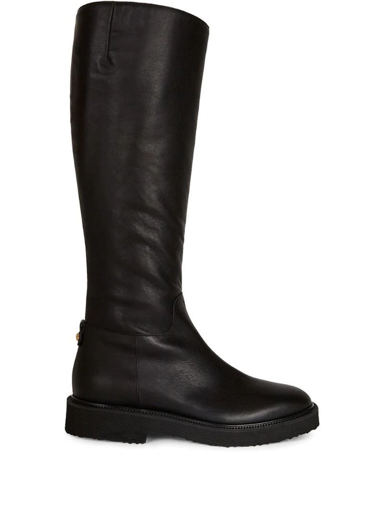 leather calf-length boots