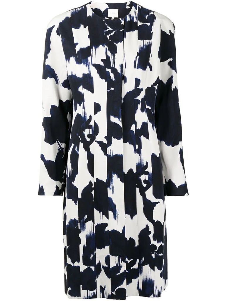 abstract floral print coat