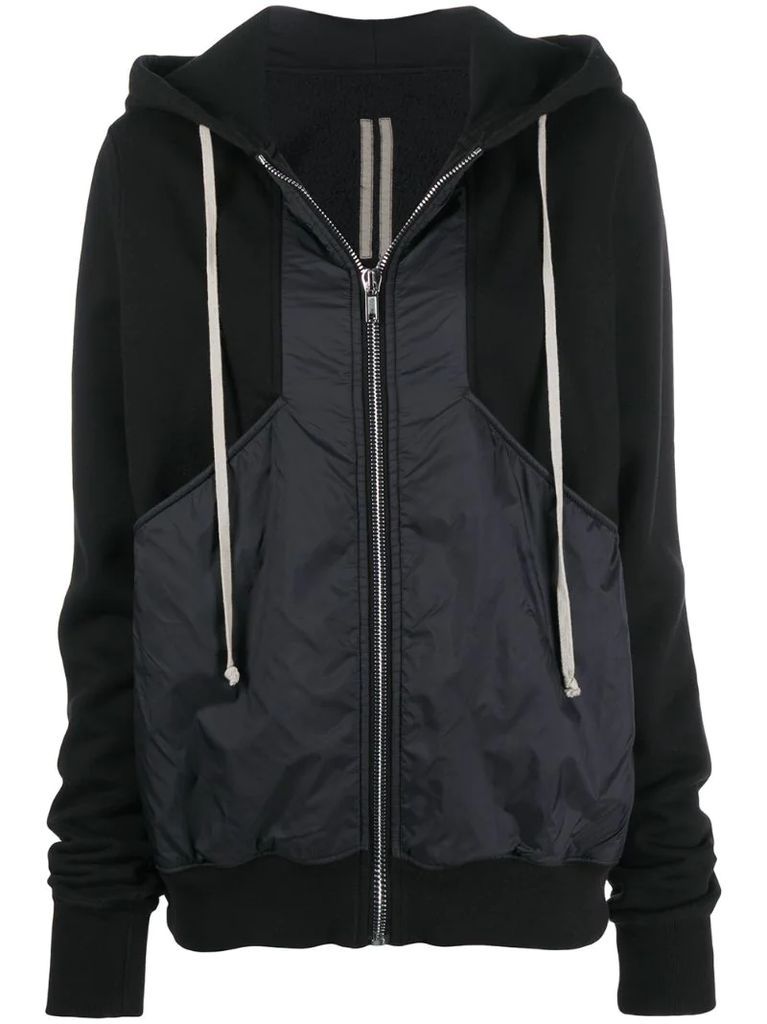 drawstring zipped hoodie