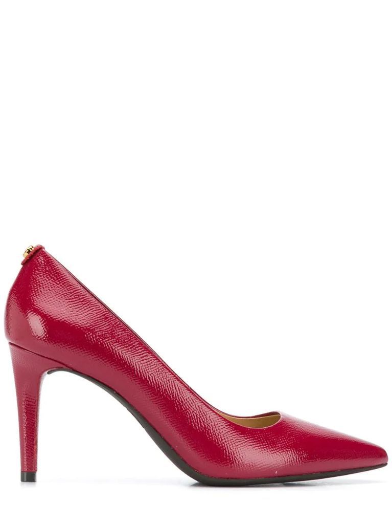 textured point-toe pumps