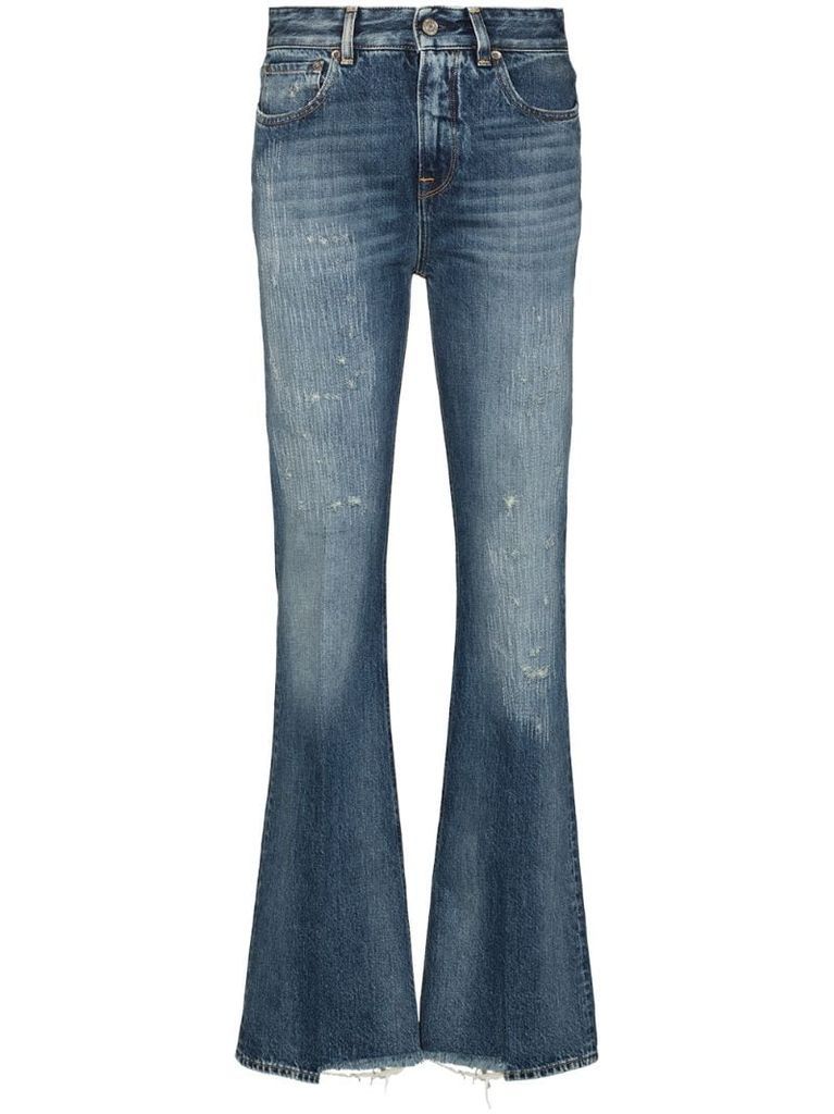 Karen distressed-effect bootcut jeans