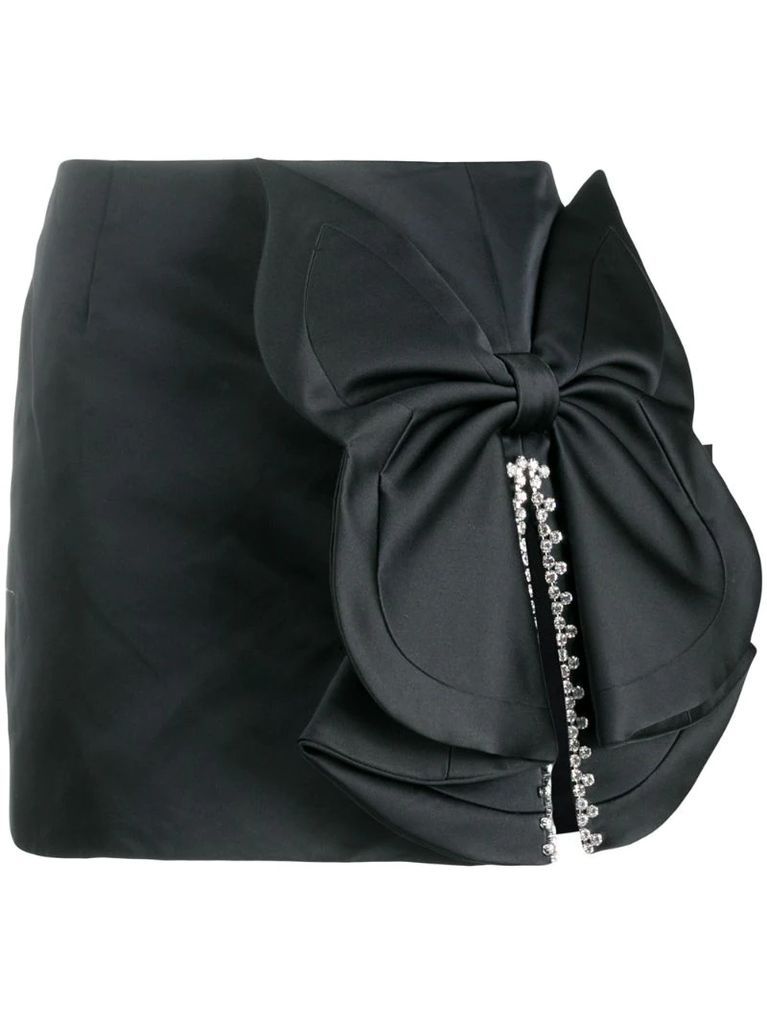 bow embellished mini skirt