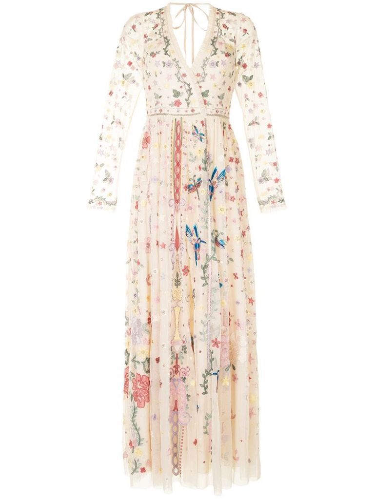embroidered cotton maxi gown