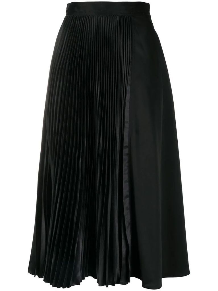 pleated-panel midi skirt