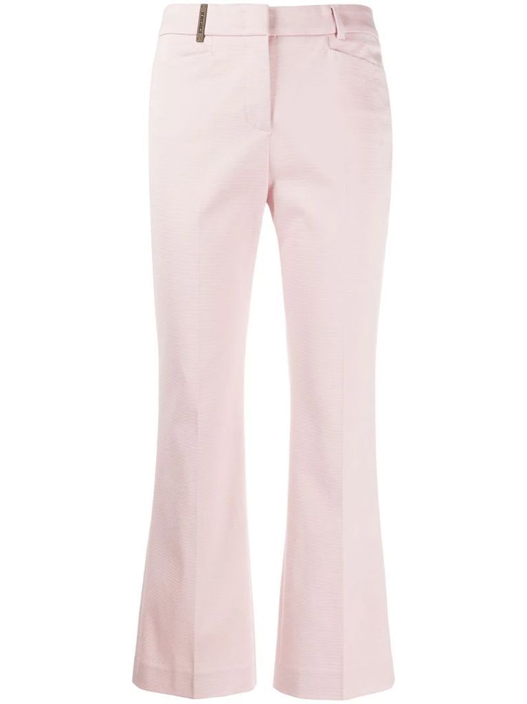 kick flared cropped trousers