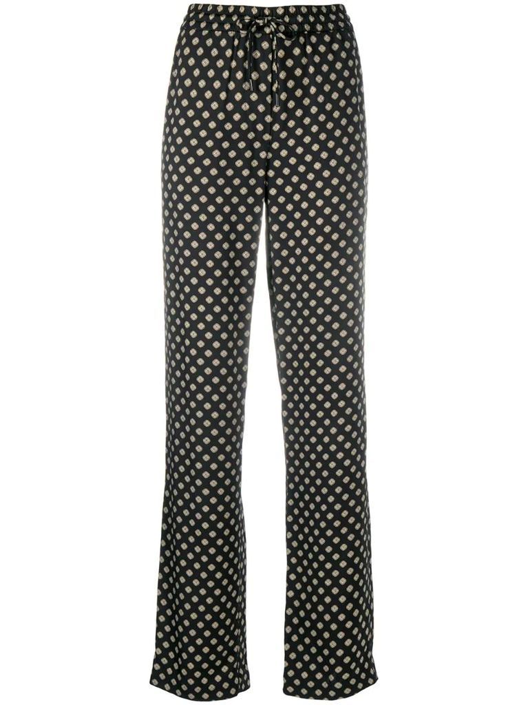 geometric-print straight trousers
