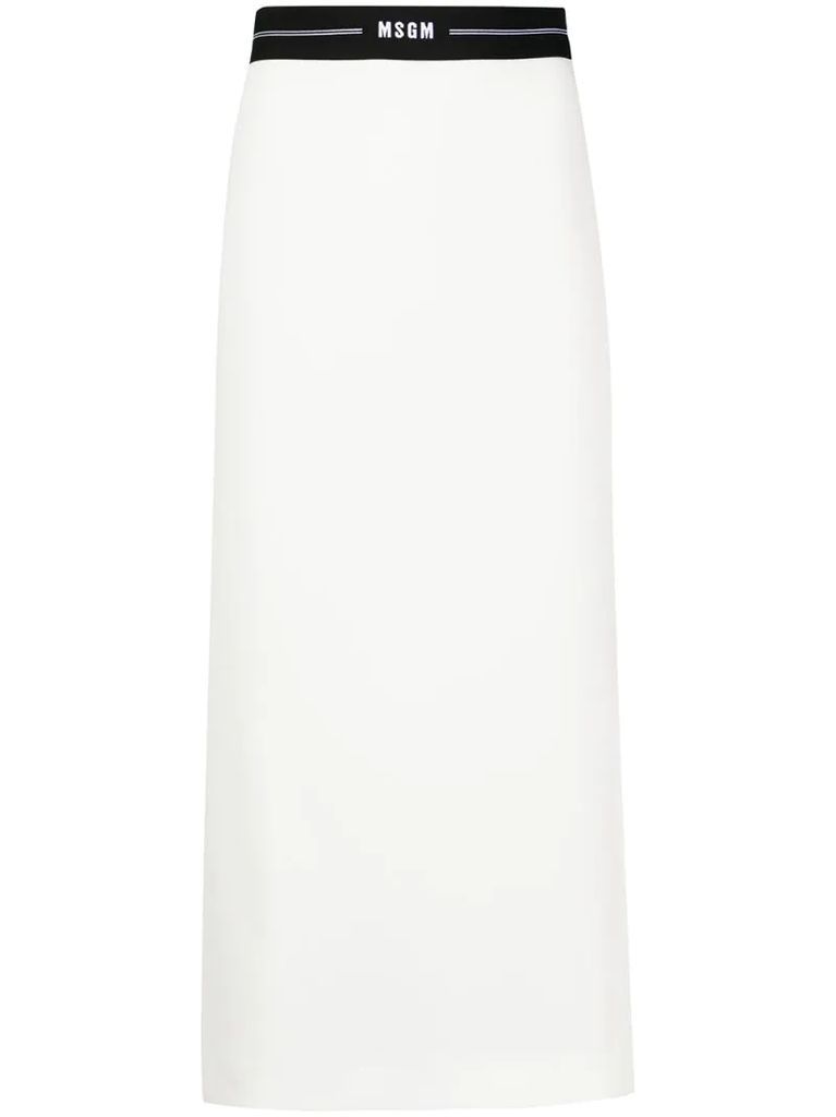 logo waistband pencil skirt