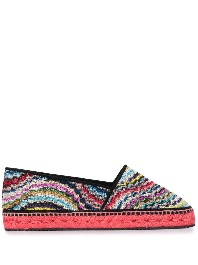striped knitted espadrilles