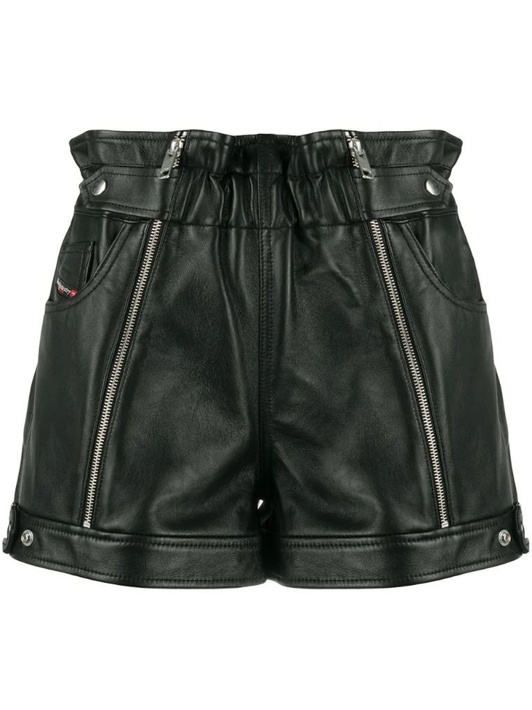 zipped biker shorts
