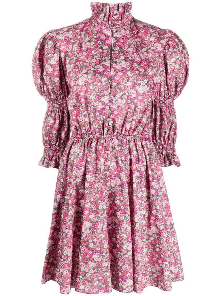 floral-print short dress