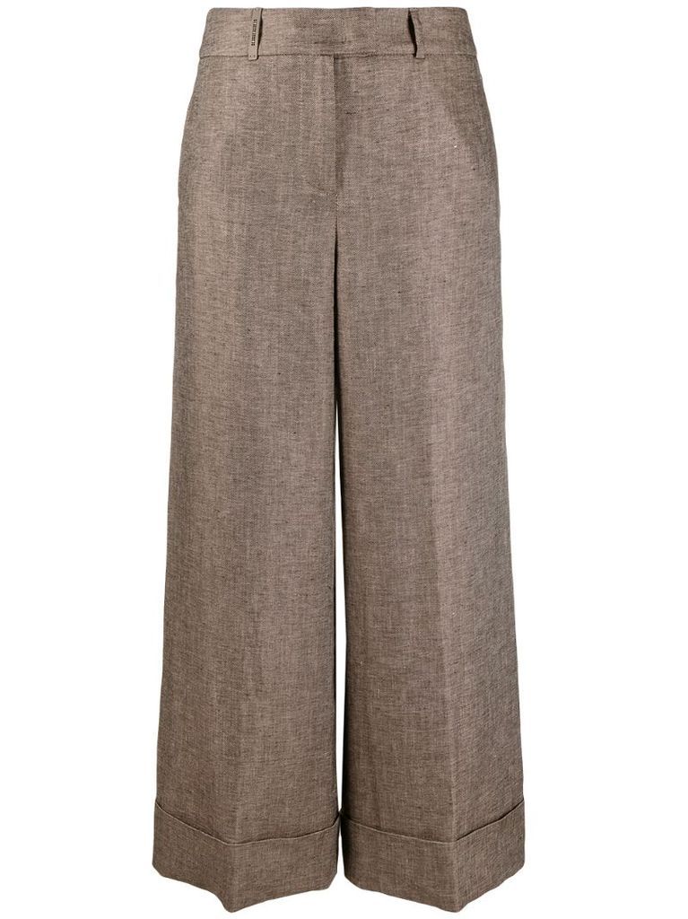 wide-leg cropped trousers