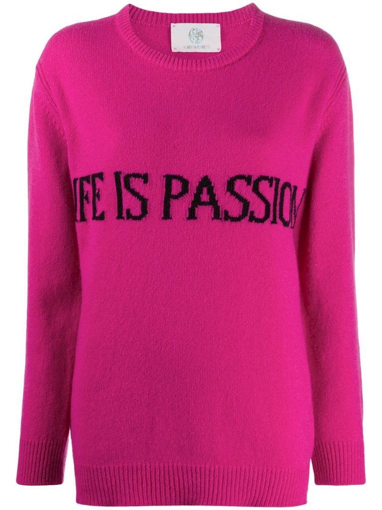 Life Is Passion oversized jumper