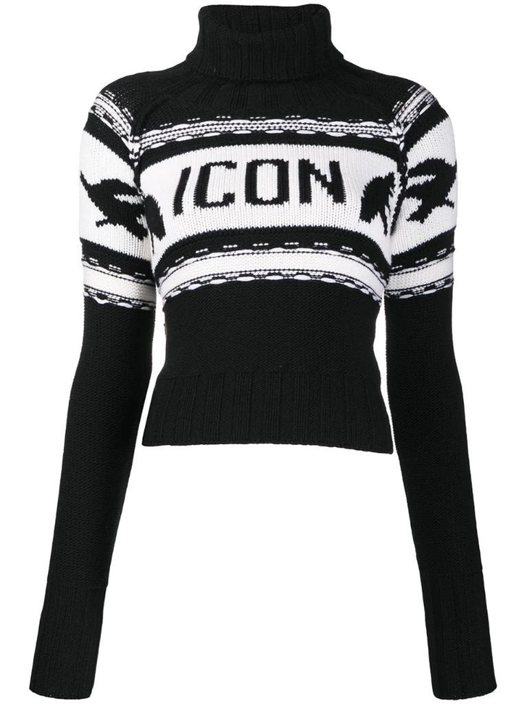 logo intarsia knitted jumper