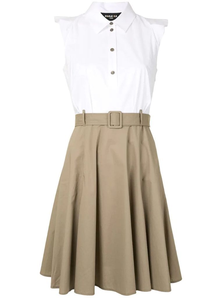 high-waisted belted skirt