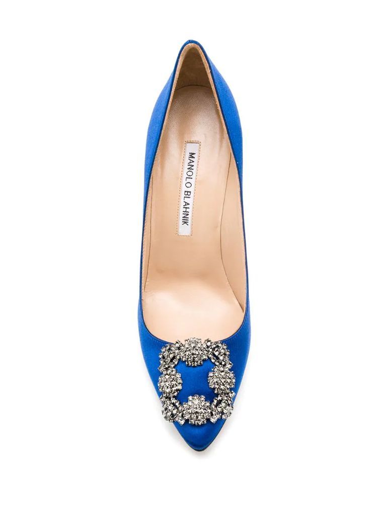 Hangisi jewel buckle pumps