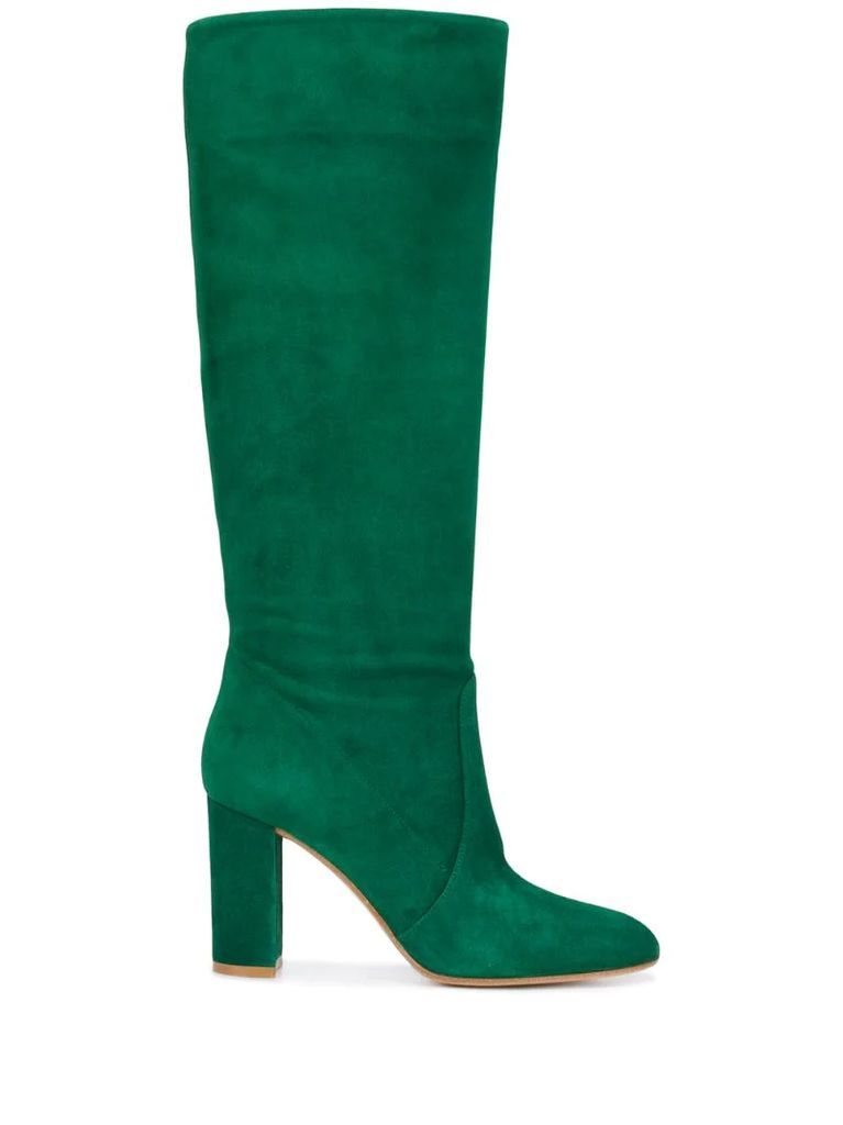 knee-length suede boots