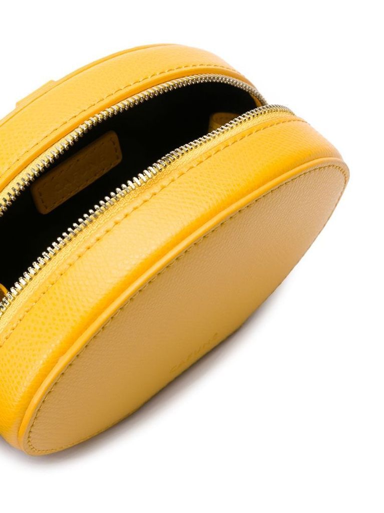 Egg textured leather clutch
