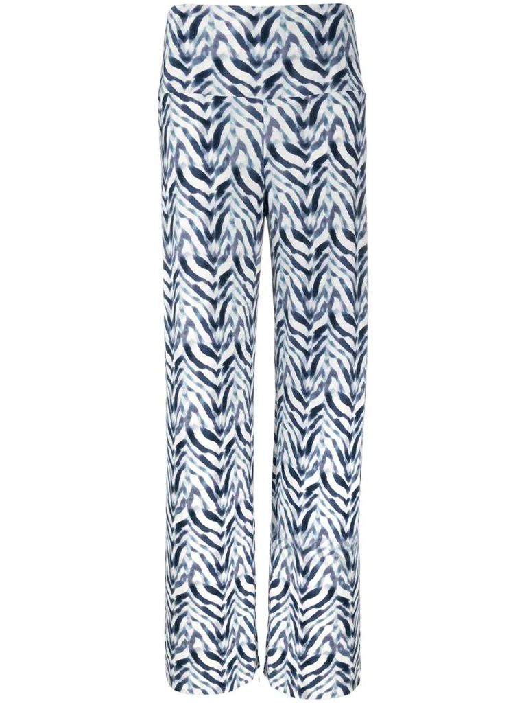 chevron zebra print palazzo trousers