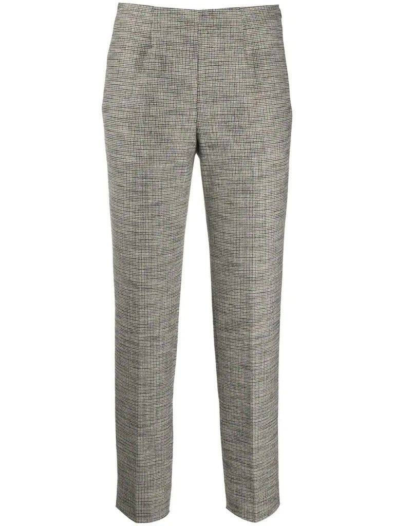 mid-rise cropped houndstooth trousers