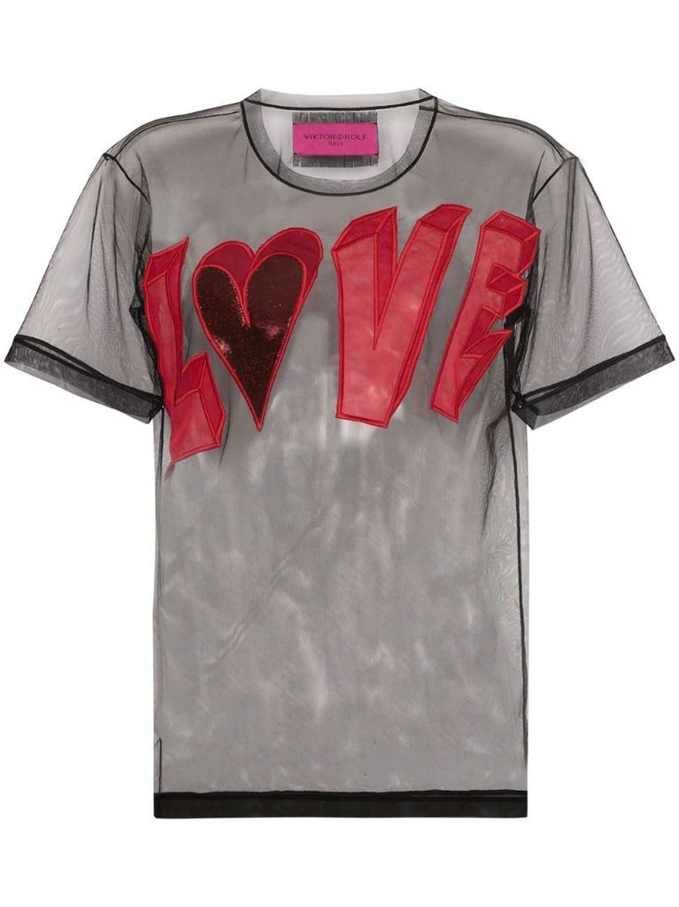 love logo mesh T-shirt