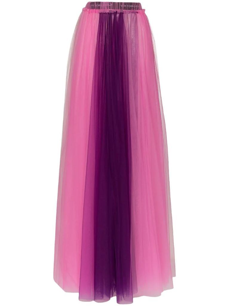 layered tulle maxi skirt