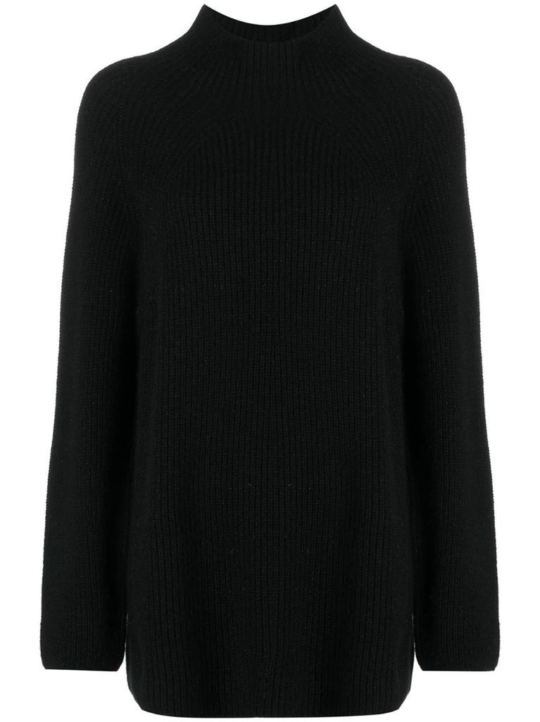 luxex detail ribbed cashmere jumper