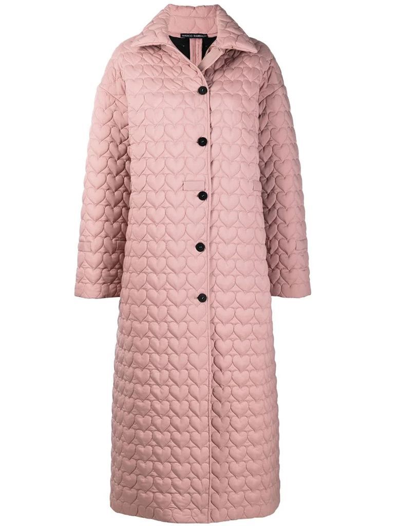 oversized quilted heart coat