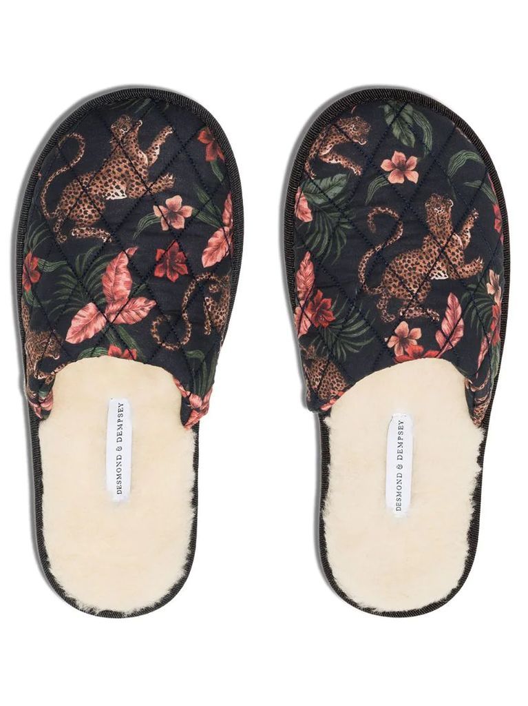 jungle print slippers