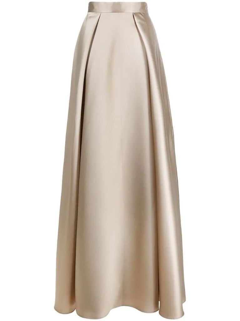 pleated maxi skirt