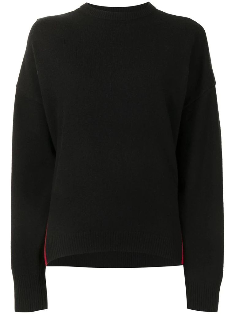 two tone cashmere-blend jumper