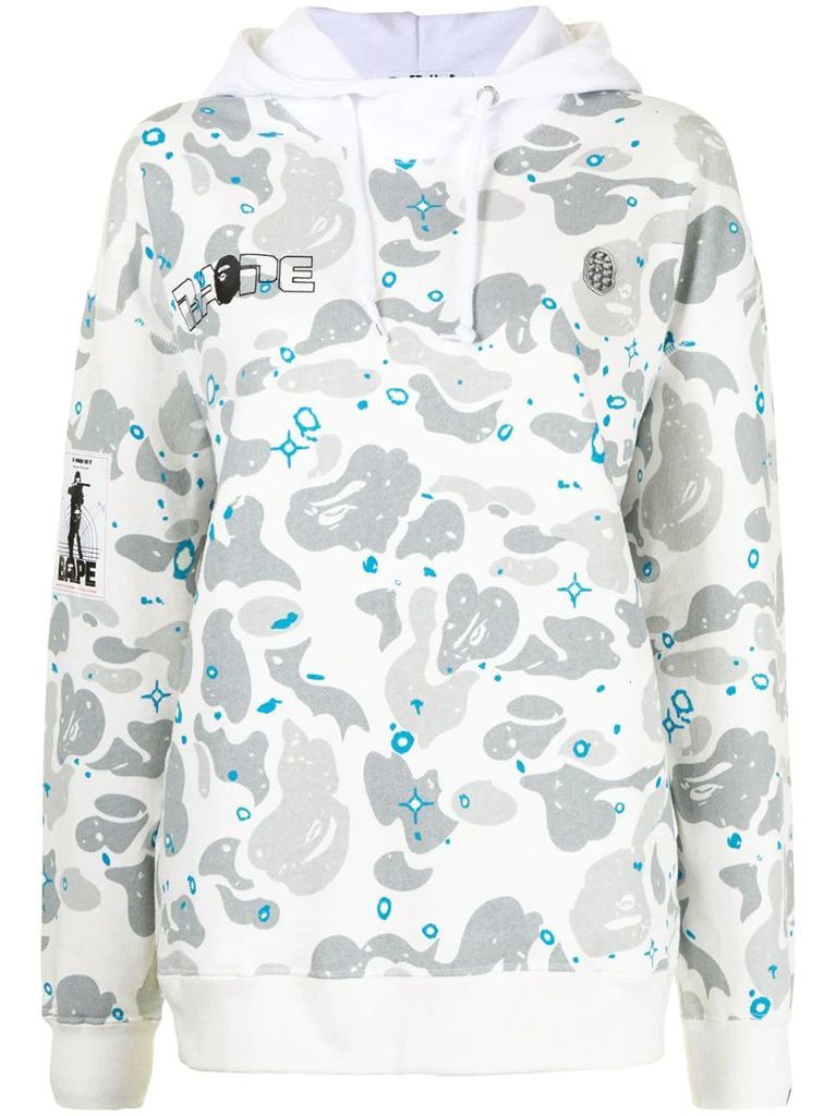 Camo logo-print hoodie