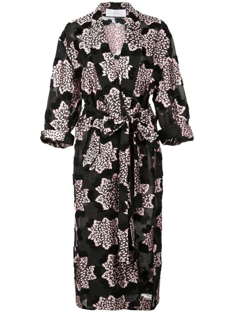 printed kimono coat