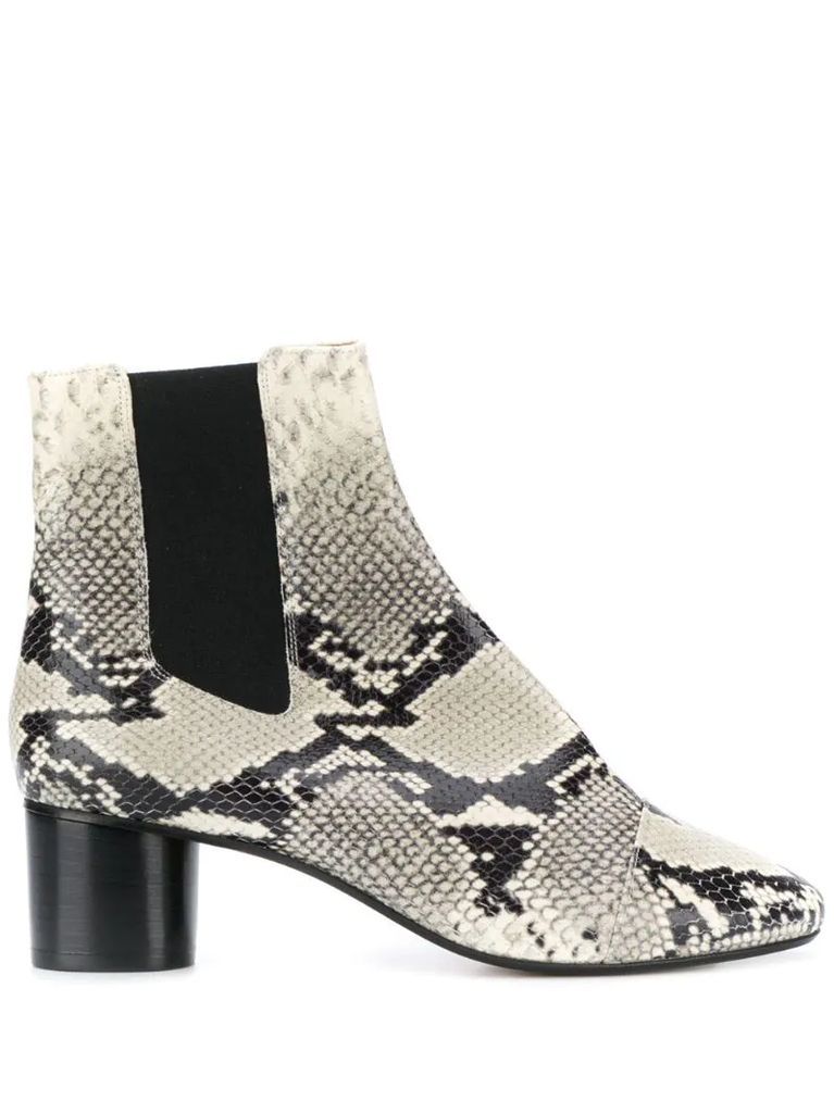 heeled snake-effect Chelsea boots
