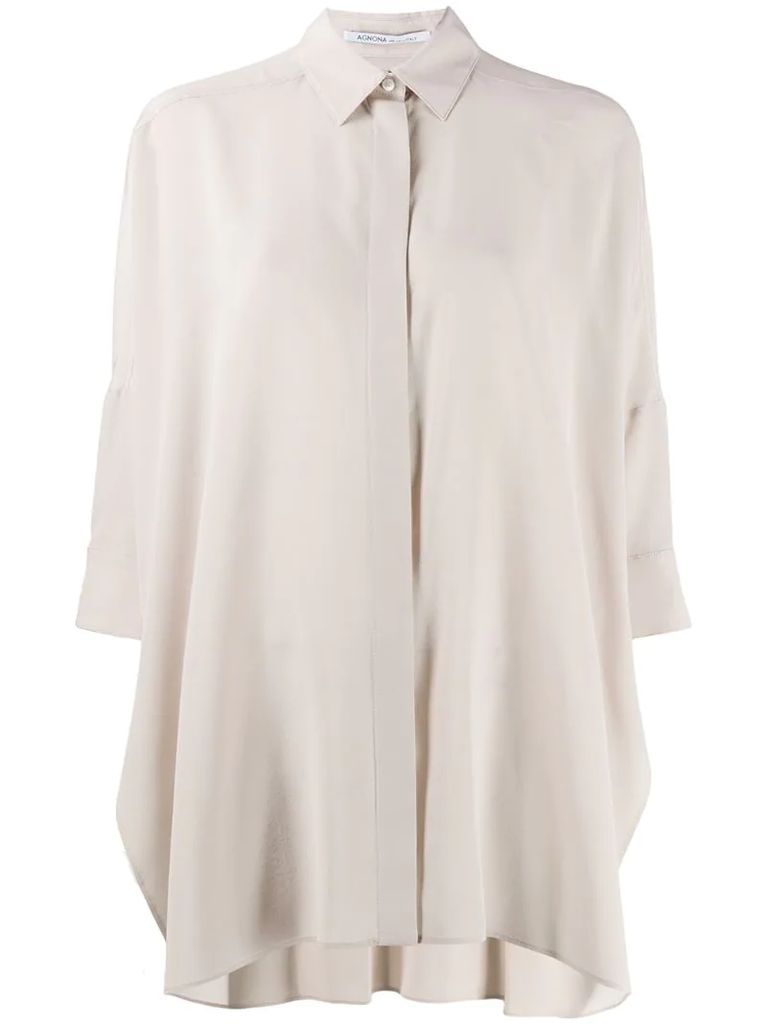 relaxed 3/4 sleeve blouse