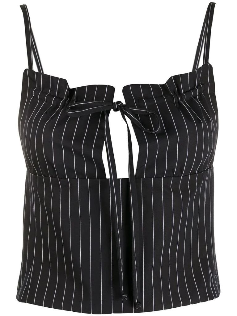 1990s pinstriped bustier top