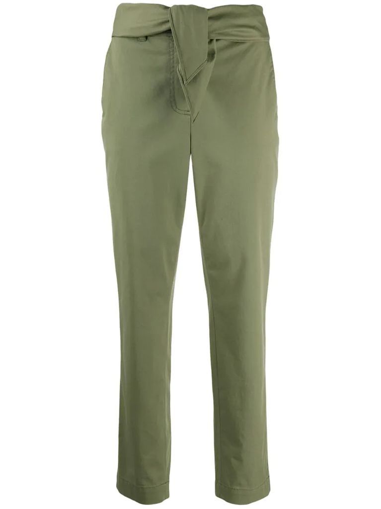 Leda Tie Waist Relaxed Twill Trousers