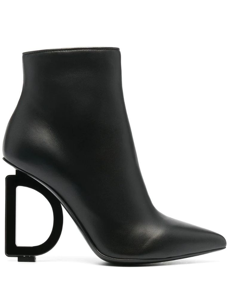 D-heel ankle boots