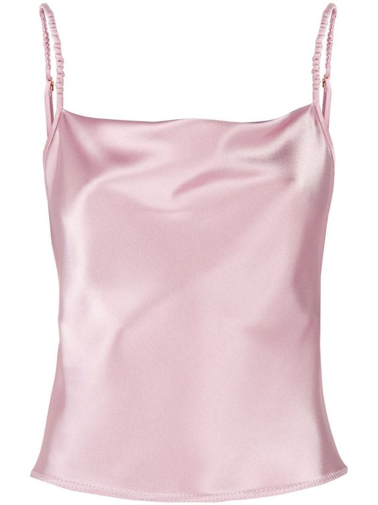 Abby cowl-neck satin cami top