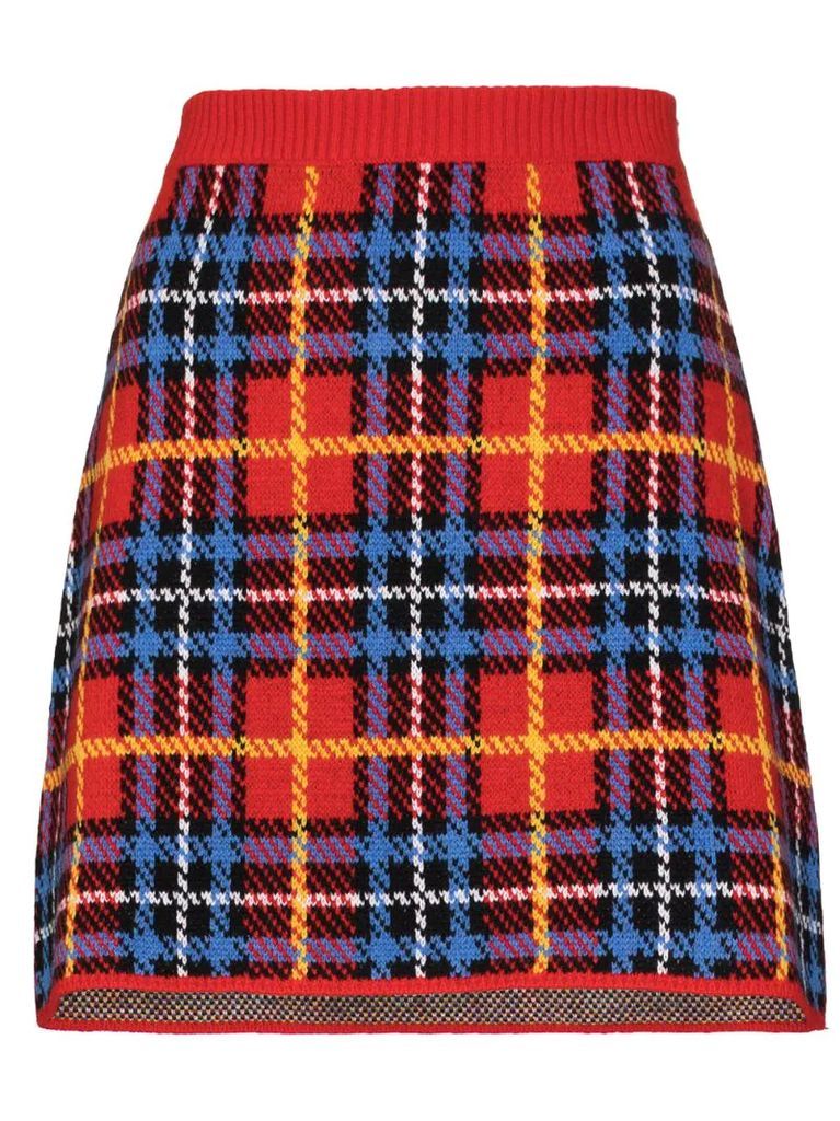 tartan-check mini skirt