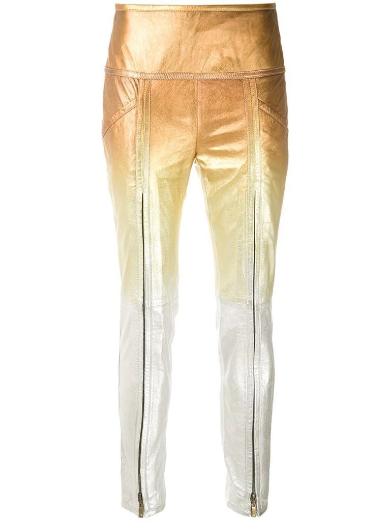 Pietra gradient leather trousers