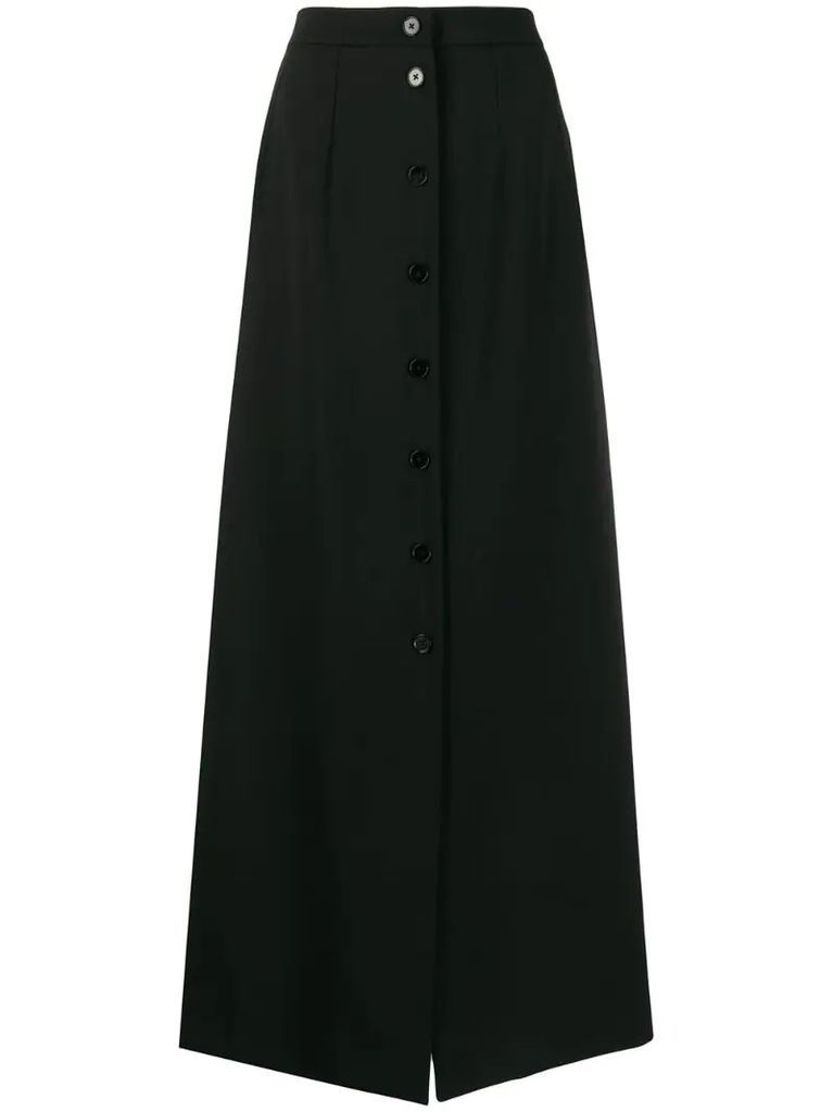 buttoned front maxi skirt