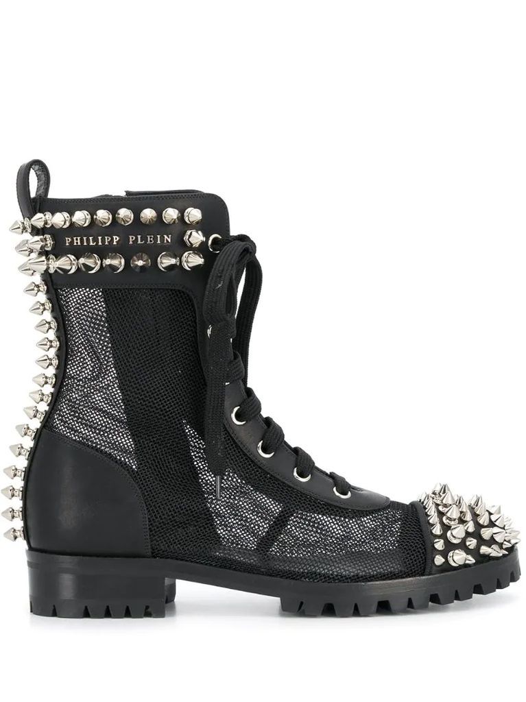 studded 35mm lace-up boots