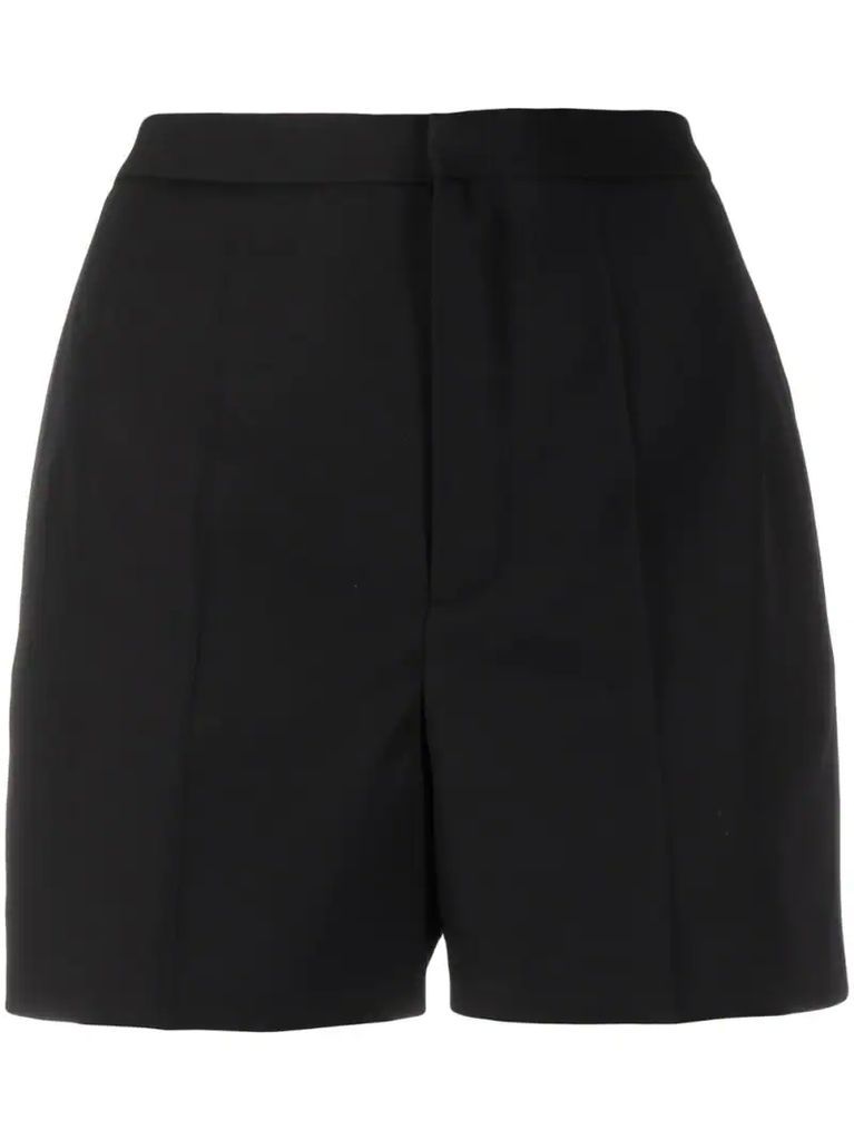 high-waist tuxedo short shorts