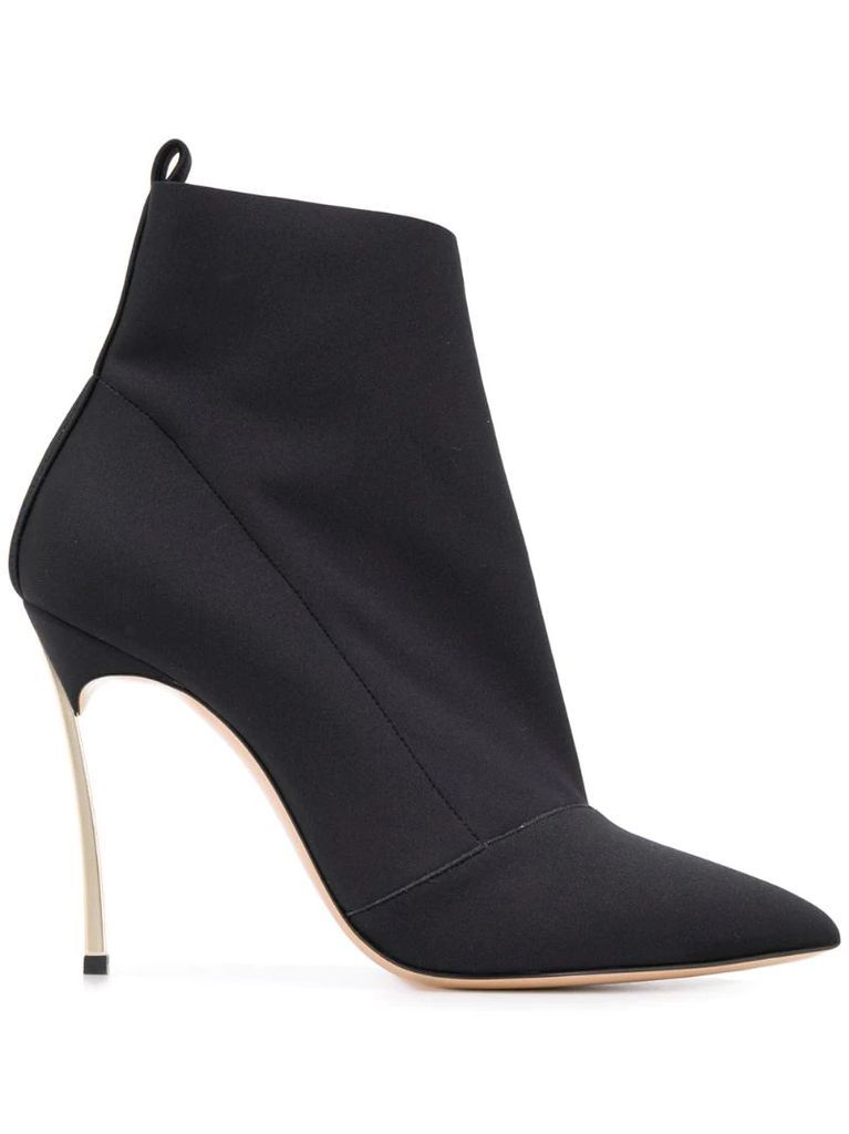 contrast stiletto heel boots