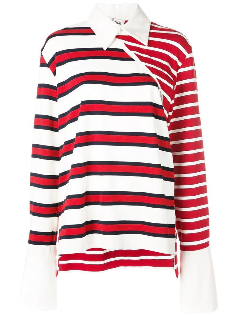 striped twisted rugby top