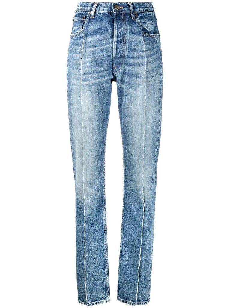 seam-detail high-rise jeans